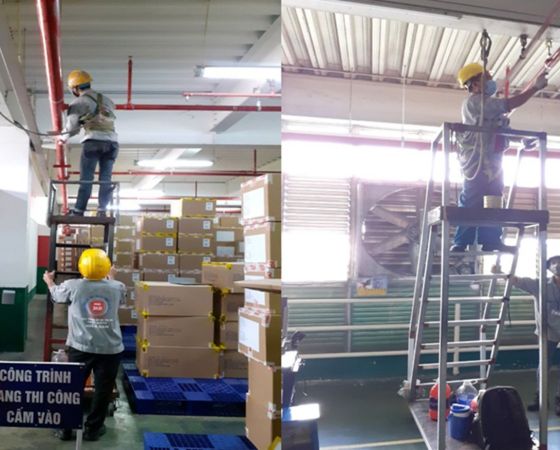 CÔNG TRÌNH : LẮP ĐẶT HỆ THỐNG PHÒNG CHÁY CHỮA CHÁY NHÀ XƯỞNG  – CÔNG TY POUYUEN VIỆT NAM